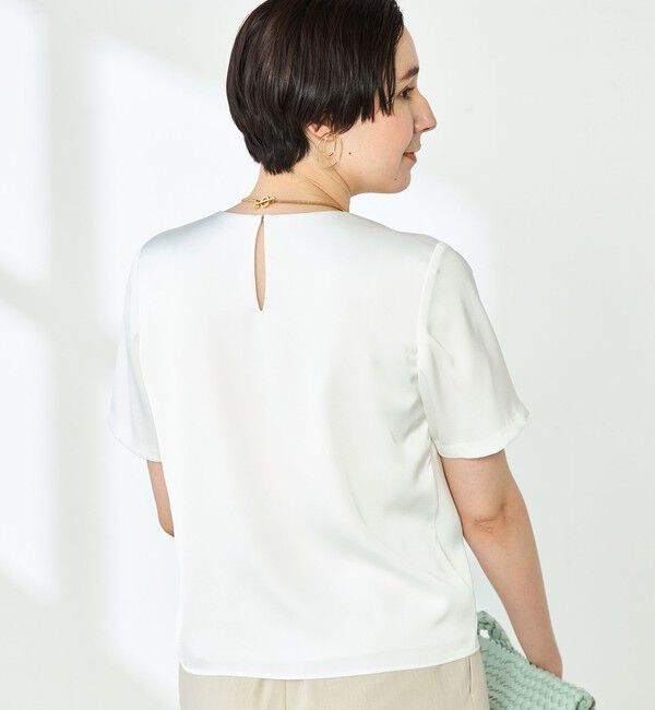 NOLLEY'S「オトナサテン半袖Tブラウス」|シャツ・ブラウス|