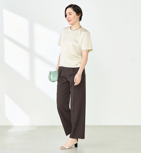 NOLLEY'S「オトナサテン半袖Tブラウス」|シャツ・ブラウス|