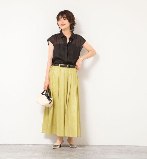 NOLLEY'S「シアーチンツタックスカート」|フレア|