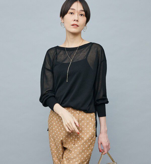 NOLLEY'S sophi「イタリー糸ラメシアー2WAYプルオーバーニット」|ニット・セーター|