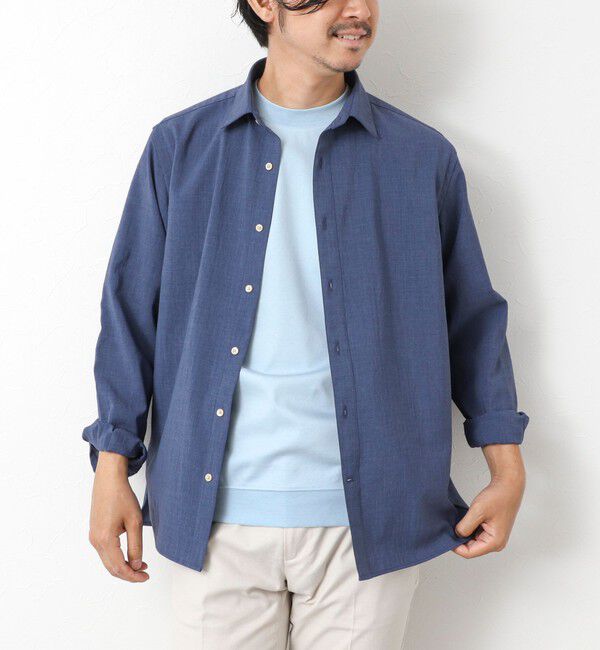 NOLLEY'S goodman「【EVALET】吸水速乾 イージーケア ストレッチシャツ」|シャツ・ブラウス|グレイッシュブルー
