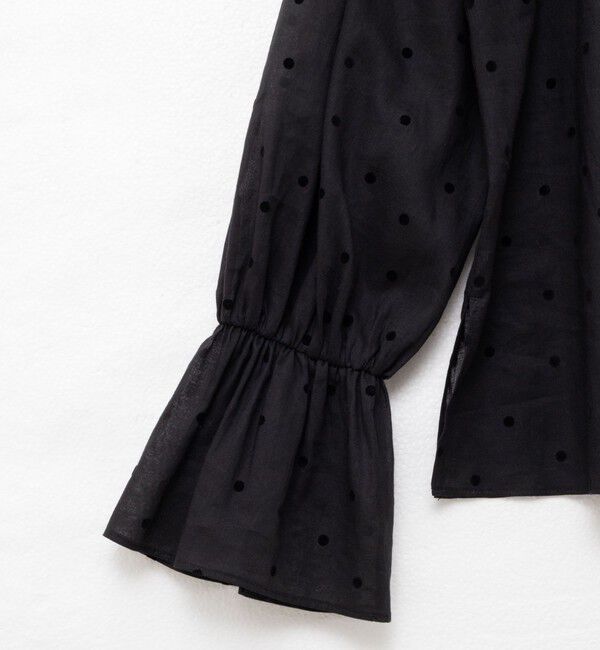 NOLLEY'S sophi「ドットフロッキーフリルネックブラウス」|シャツ・ブラウス|
