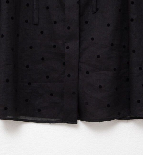 NOLLEY'S sophi「ドットフロッキーフリルネックブラウス」|シャツ・ブラウス|