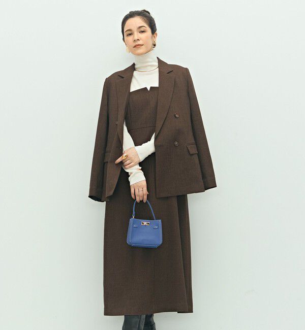 NOLLEY'S「ウォッシャブルウール調ストレッチキャミワンピース」|ワンピース|