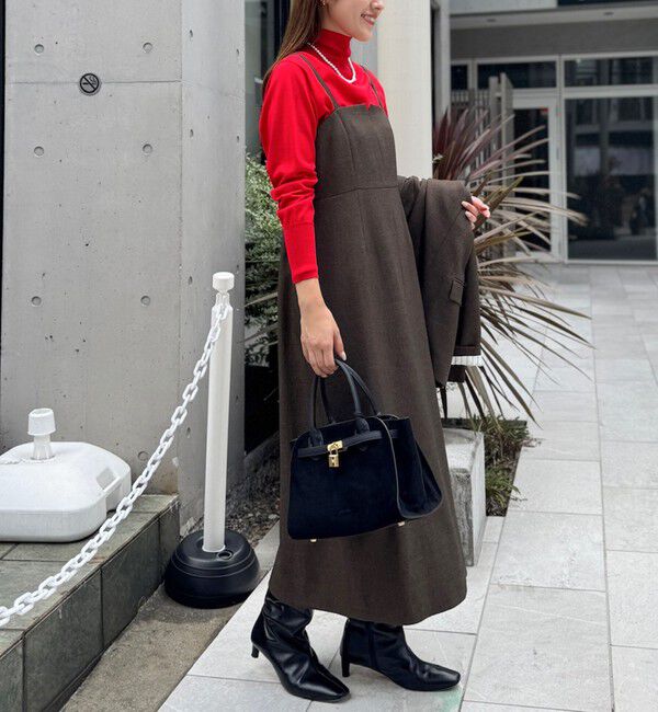 NOLLEY'S「ウォッシャブルウール調ストレッチキャミワンピース」|ワンピース|