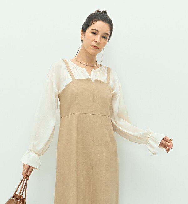 NOLLEY'S「ウォッシャブルウール調ストレッチキャミワンピース」|ワンピース|