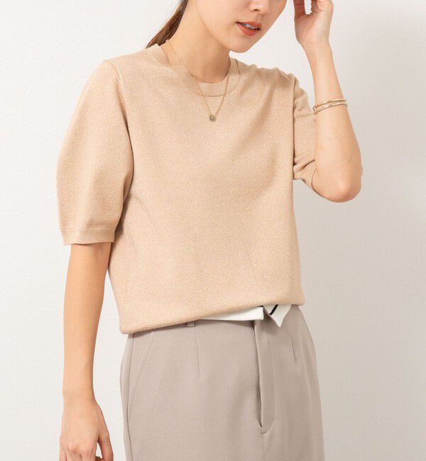 NOLLEY'S sophi「バックパールラメプルオーバー」|ニット・セーター|キャメル