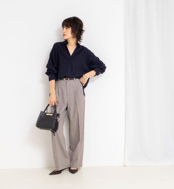 NOLLEY'S sophi「《morisachiシリーズとセットアップ対応》ウォッシャブルダブルサテンスキッパーブラウス」|シャツ・ブラウス|