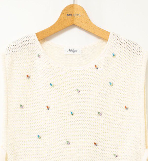 NOLLEY'S「《手洗い可能》ビジュー付ベスト」|ベスト・ジレ|