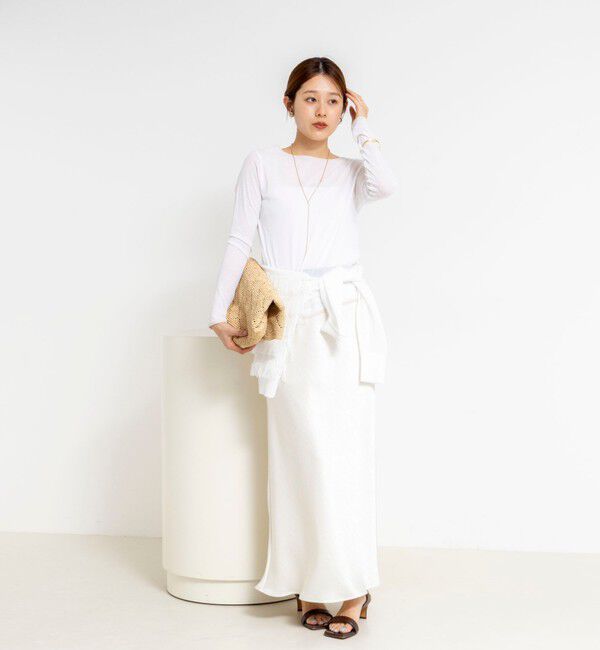 NOLLEY'S「ウォッシャブルシアー配色ロンＴ」|Tシャツ・カットソー|