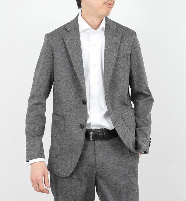 NOLLEY'S goodman「《ビジカジ/セットアップ対応》シャークジャージ イージーJK 26SS」|テーラードジャケット|ミディアムグレー