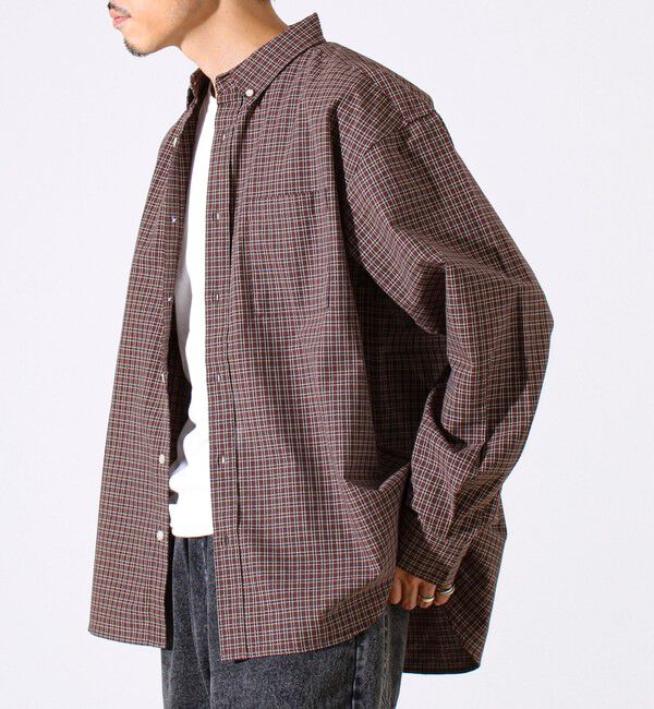 GLOSTER「【シャツ＋Tシャツの2点セット】TC平織 小柄チェックアンサンブル」|シャツ・ブラウス|