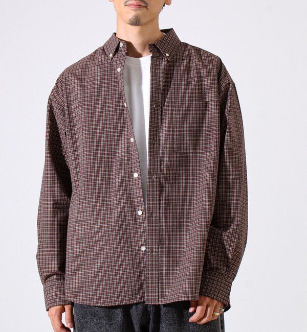 GLOSTER「【シャツ＋Tシャツの2点セット】TC平織 小柄チェックアンサンブル」|シャツ・ブラウス|