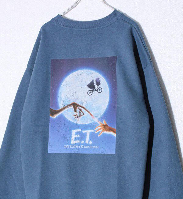 GLOSTER「【E.T. & JAWS】UNISEX ヴィンテージ風 裏起毛スウェット」|スウェット・ジャージ|サックスブルー
