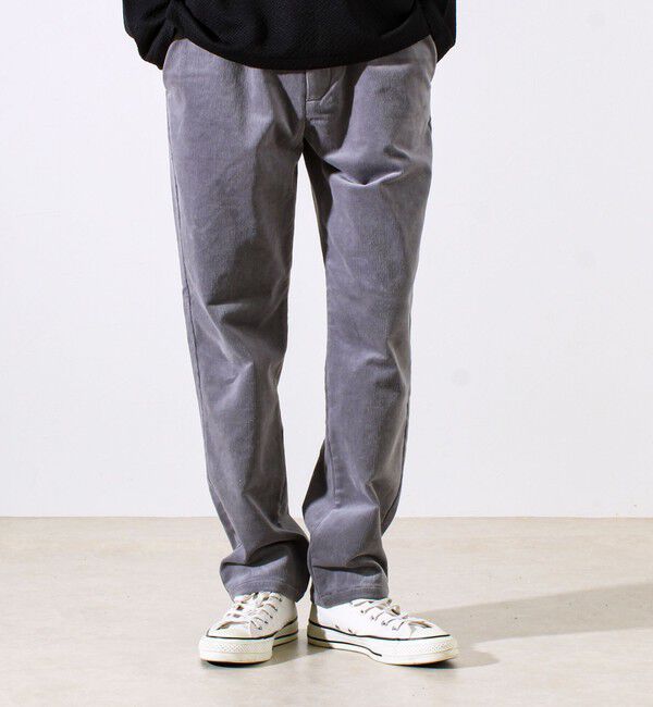 GLOSTER「【あったか快適なのに上品見え】コール裏フリースストレッチイージーパンツ」|チノ|