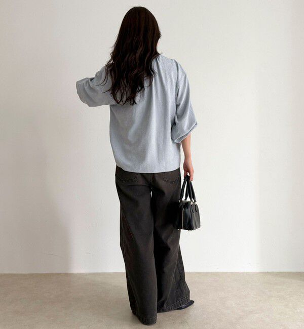 fredy emue「起毛パイピングギャザーブラウス」|シャツ・ブラウス|