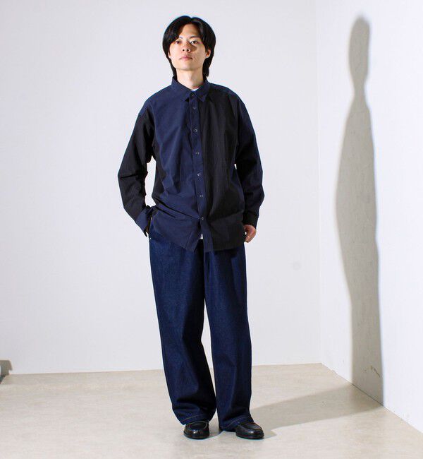 GLOSTER「【無地&times;柄の遊び心デザイン】スマートクレイジーロングスリーブシャツ」|シャツ・ブラウス|