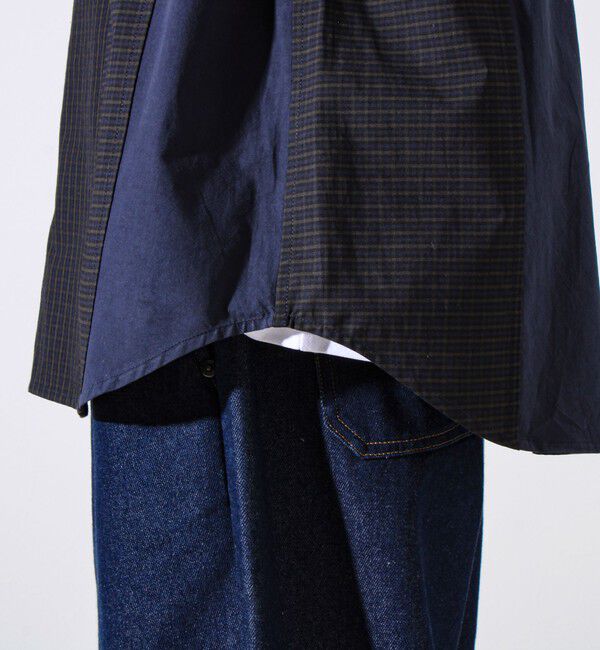 GLOSTER「【無地&times;柄の遊び心デザイン】スマートクレイジーロングスリーブシャツ」|シャツ・ブラウス|