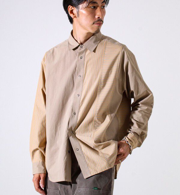 GLOSTER「【無地&times;柄の遊び心デザイン】スマートクレイジーロングスリーブシャツ」|シャツ・ブラウス|