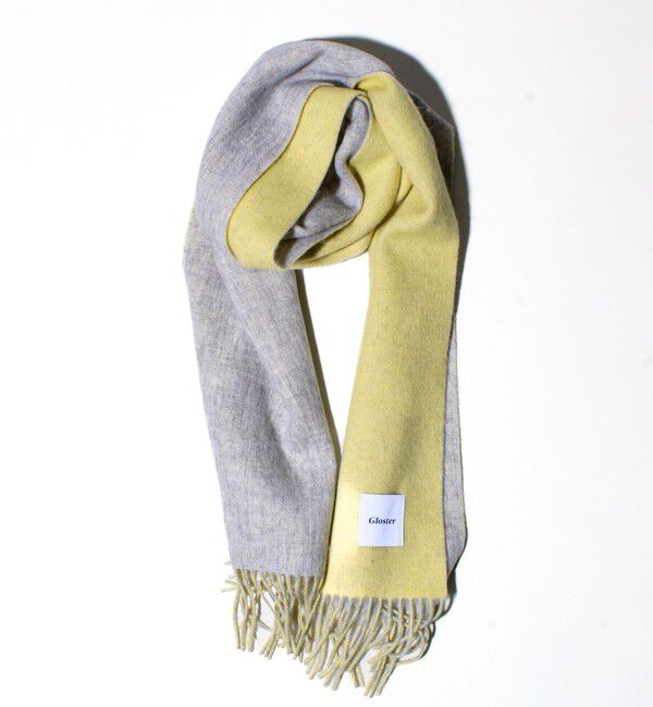 GLOSTER「【カシミヤブレンド】ウールリバーシブルソリッドマフラー」|マフラー|イエロー