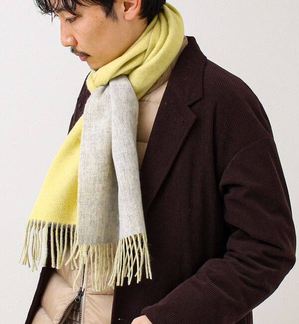 GLOSTER「【カシミヤブレンド】ウールリバーシブルソリッドマフラー」|マフラー|