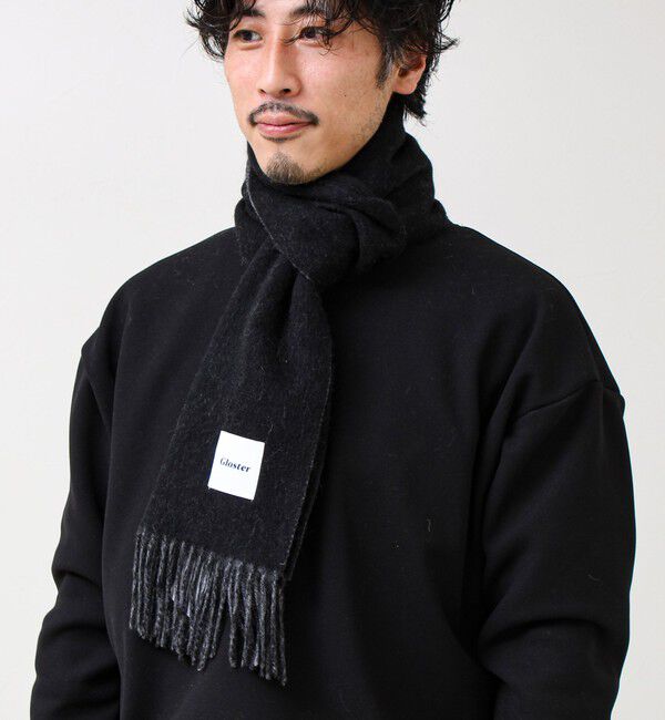 GLOSTER「【カシミヤブレンド】ウールリバーシブルソリッドマフラー」|マフラー|