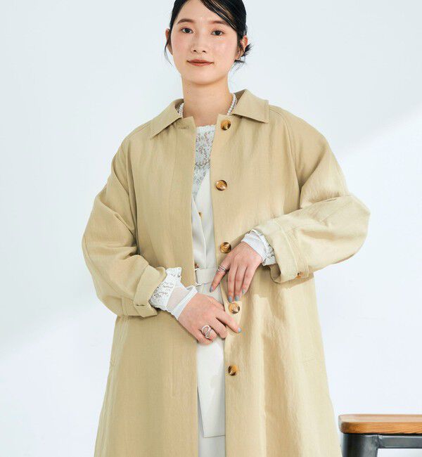 fredy emue「リネン混タンブラーステンカラーコート」|ステンカラーコート|