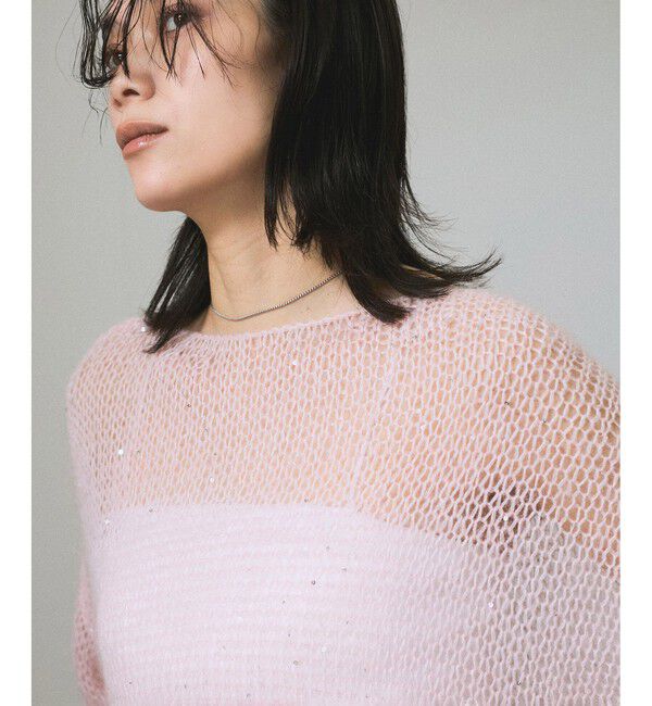 SALON adam et rope'「シアーモヘアスパンコールプルオーバー 2」|ニット・セーター|