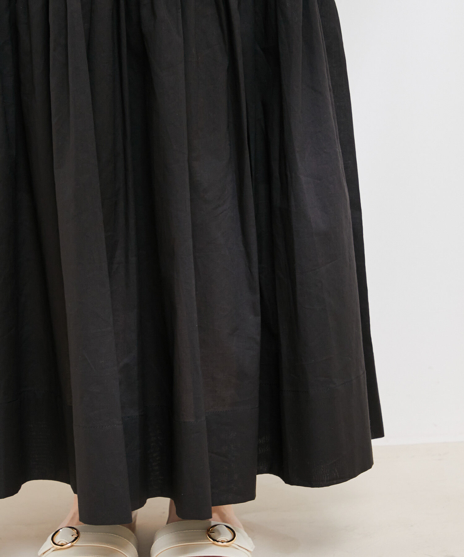 VIS「【洗える】コットンレース切替ギャザースカート」|スカート|