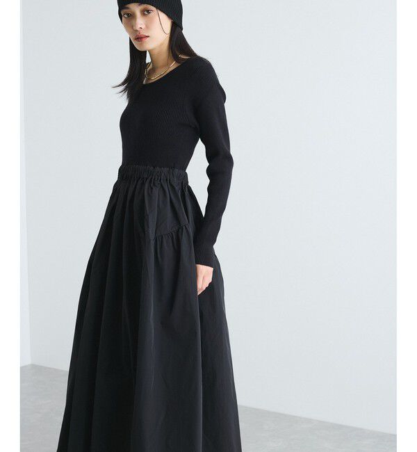 VIS「【前後2WAY】ニットドッキングワンピース【洗える】」|ワンピース|