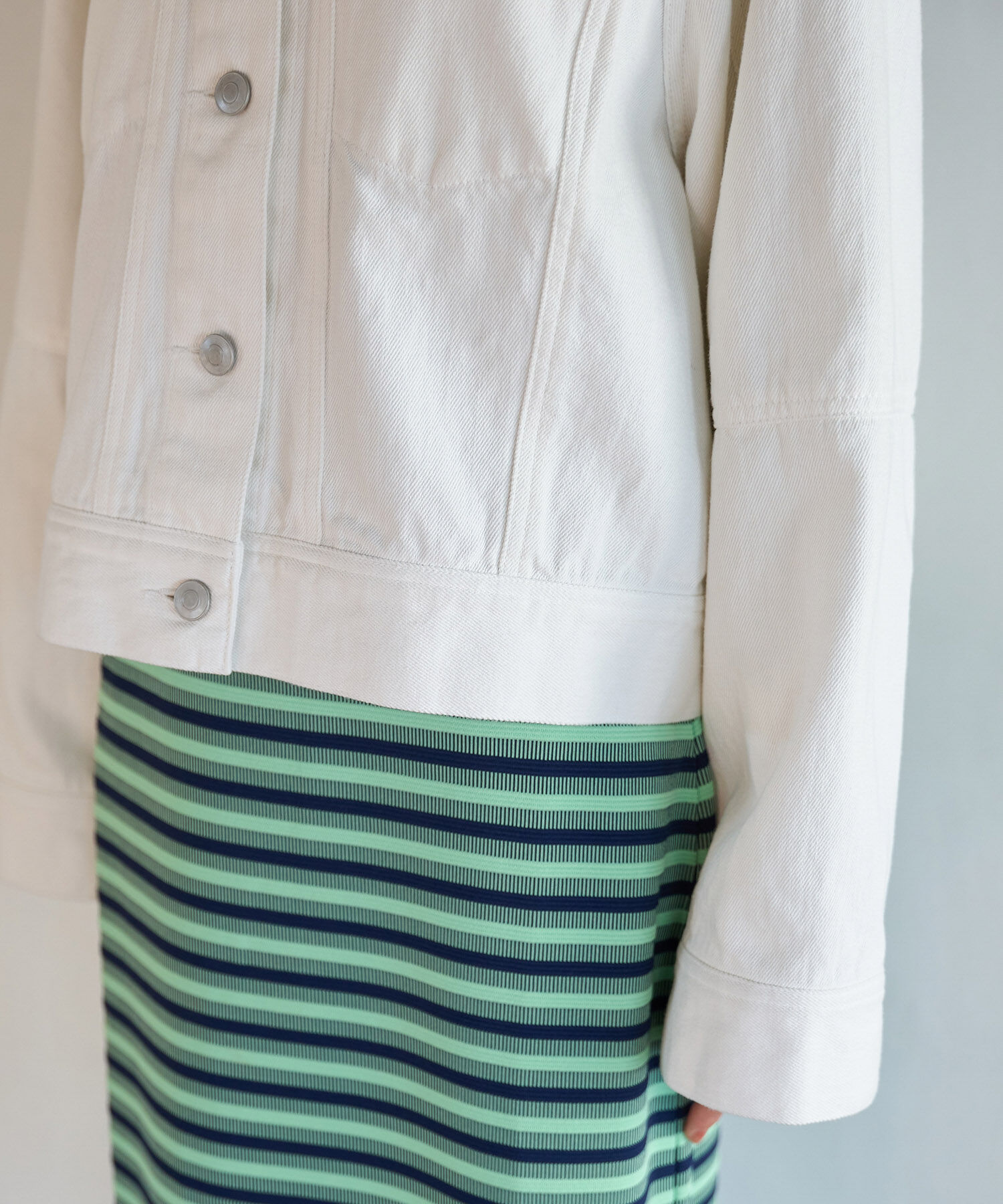 VIS「【洗える】ワイドスリーブショートデニムジャケット」|デニムジャケット|