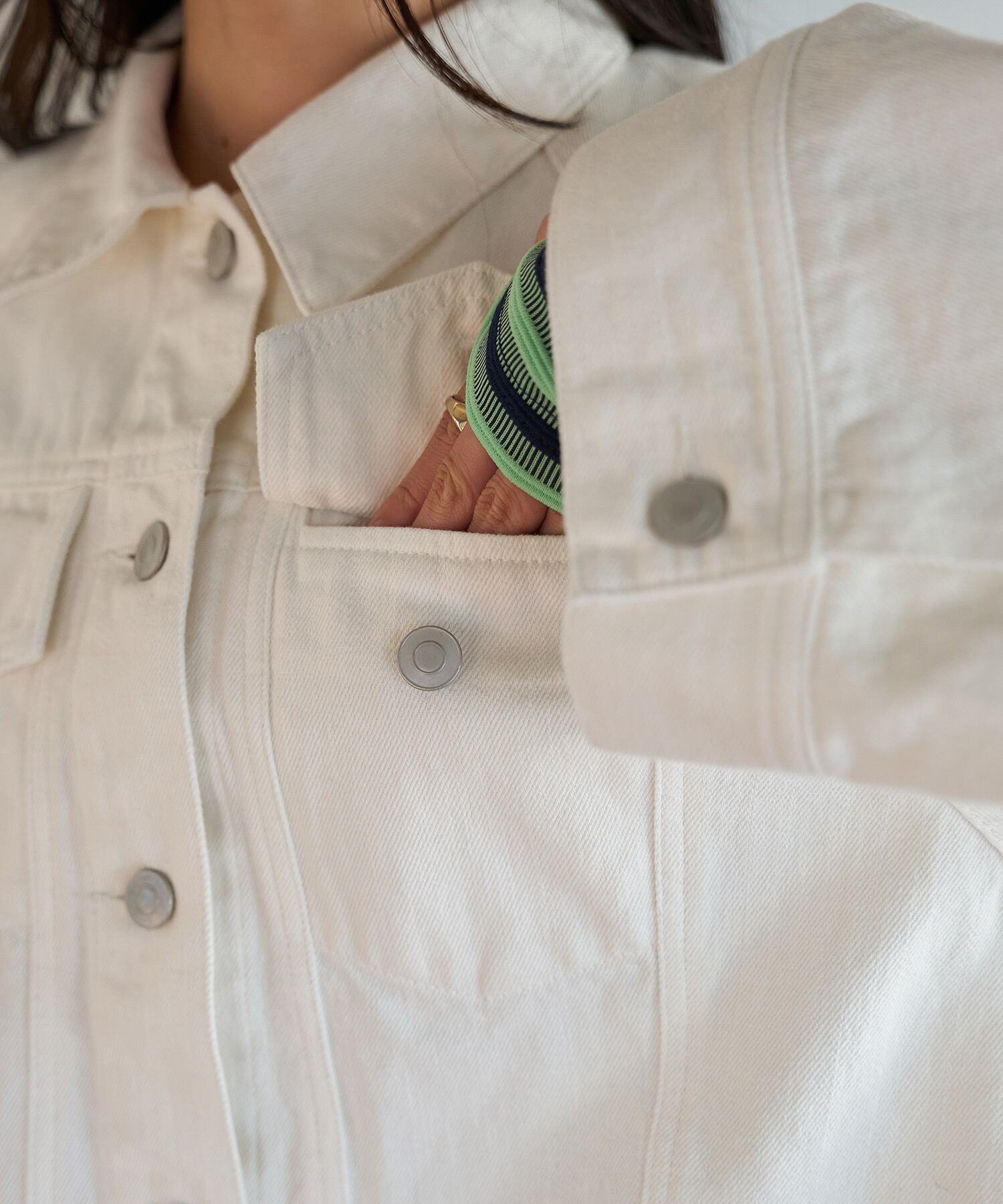 VIS「【洗える】ワイドスリーブショートデニムジャケット」|デニムジャケット|