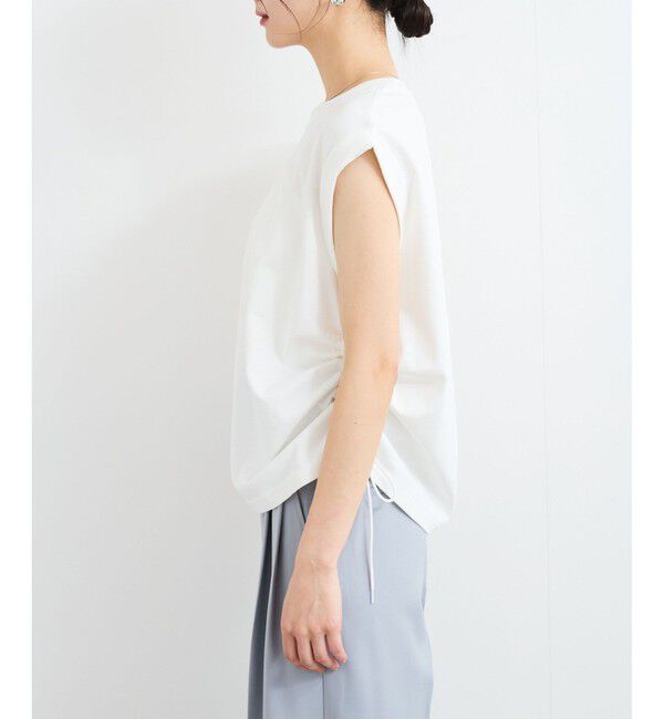 VIS「【WEB限定】サイドドロストシャーリングカットソー」|Tシャツ・カットソー|