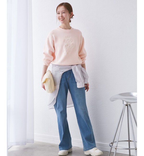 Rope&rsquo;Picnic「スウェットライク刺繍ニットプルオーバー/リンクコーデ」|ニット・セーター|