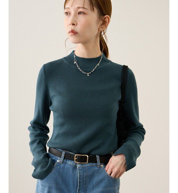 Rope&rsquo;Picnic「アンチピリングプチハイネックニット/リンクコーデ」|ニット・セーター|グリーン(30)