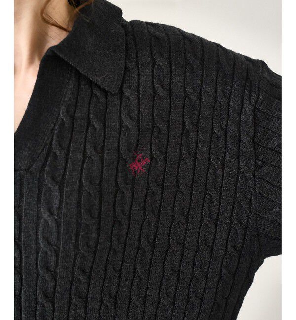 Rope&rsquo;Picnic「【BEVERLYHILLS POLO CLUB・新色追加】ケーブル編みクロップドスキッパーニット」|ニット・セーター|