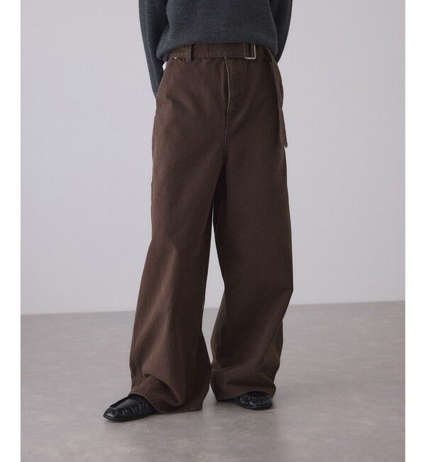 ADAM ET ROPE'「ペインターワイドパンツ」|チノ|ブラウン(20)