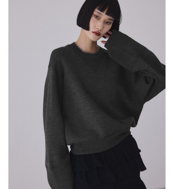 ADAM ET ROPE'「バイカラーリバーシブルニットプルオーバー」|ニット・セーター|チャコール(06)