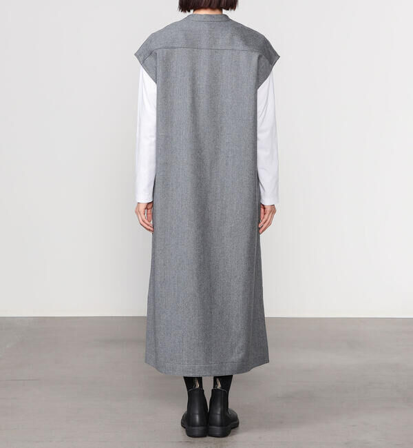 LE GLAZIK「LE GLAZIK | ウールフランネル オーバーシャツワンピース WOMEN」|ワンピース|