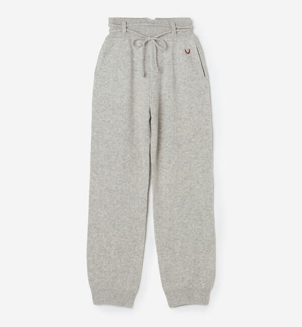  「UNFIL | ラムズウール ベルテッドニットパンツ WOMEN」|チノ|