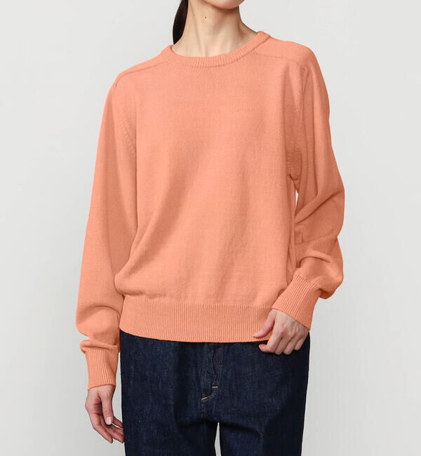 Morris & Sons「MORRIS & SONS | コットン サドルショルダーニット WOMEN」|ニット・セーター|ORANGE