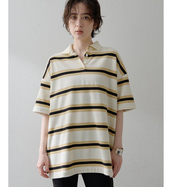THE PAUSE「【THE PAUSE】ボーダーBIGポロシャツ」|Tシャツ・カットソー|