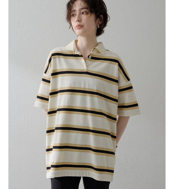 THE PAUSE「【THE PAUSE】ボーダーBIGポロシャツ」|Tシャツ・カットソー|