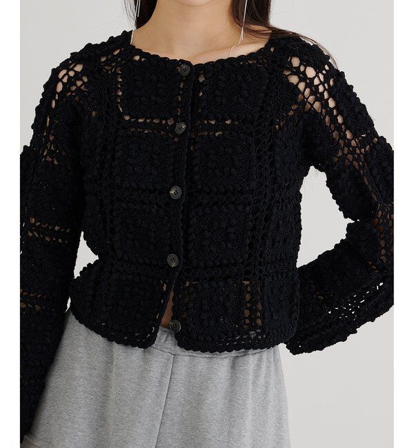  「ハンドクロシェカーデ」|ニット・セーター|