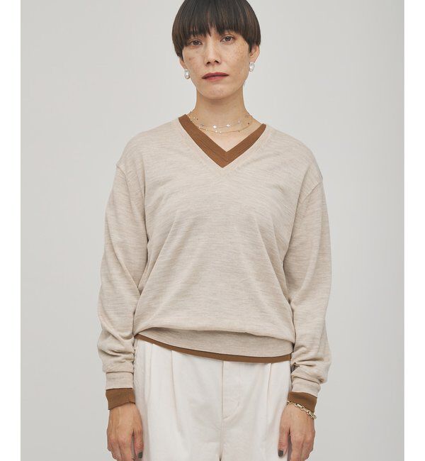 GEMINI「【GEMINI】ハイゲージVネックニットプルオーバー」|ニット・セーター|