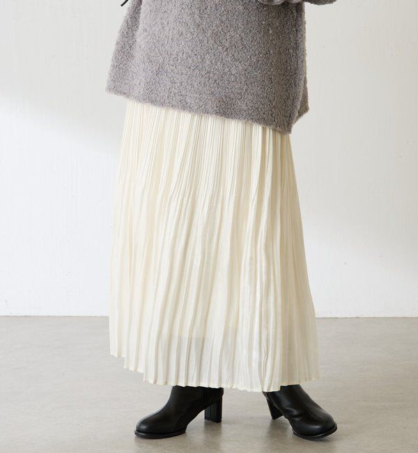  「フィラメントサテンプリーツスカート」|スカート|