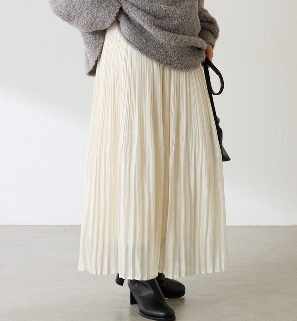  「フィラメントサテンプリーツスカート」|スカート|