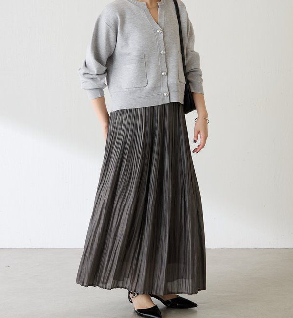  「フィラメントサテンプリーツスカート」|スカート|