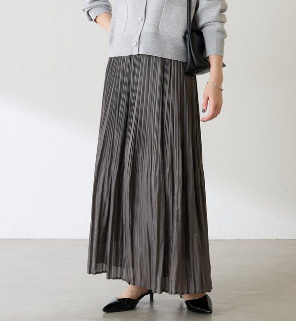  「フィラメントサテンプリーツスカート」|スカート|