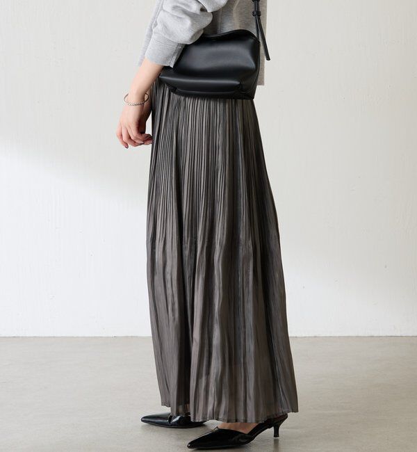  「フィラメントサテンプリーツスカート」|スカート|